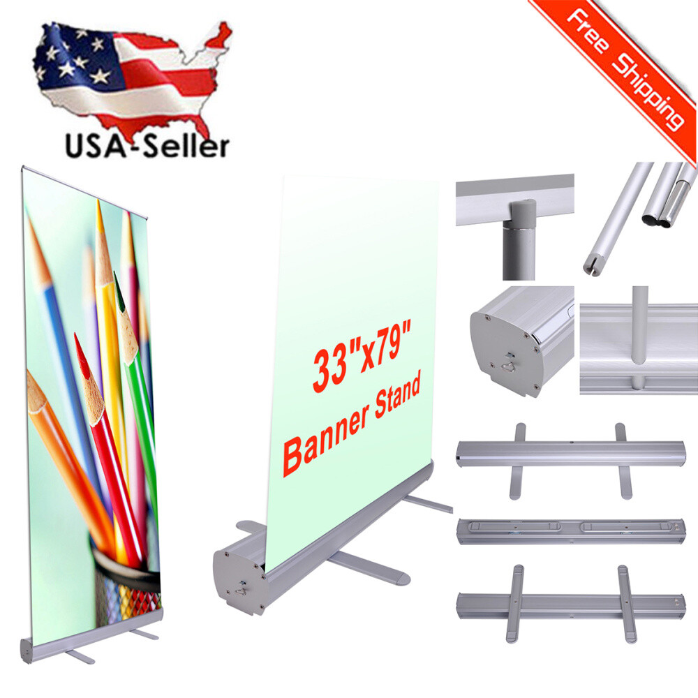 Aluminum 33 X79 Retractable Banner Stand Roll Up Pop Up Trade