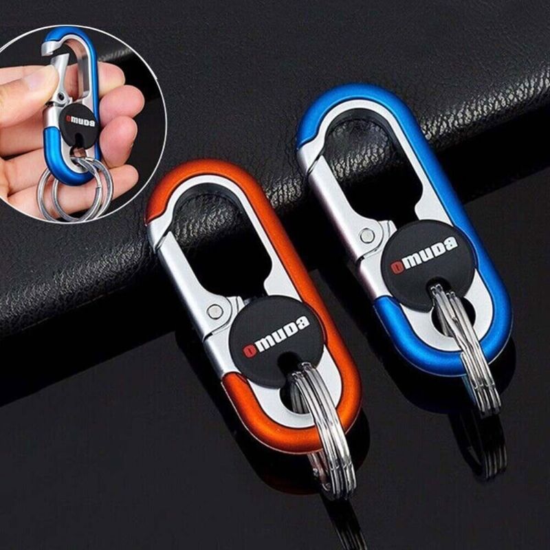 Men Belt Clip Ring Holder Detachable Stainless Steel Leather Key