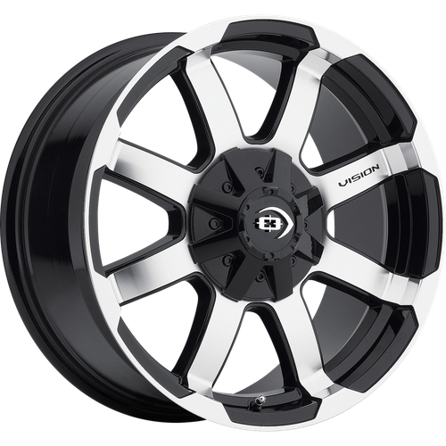 (1) 15X7.5 -12 5X139.7 5X5.5 VISION VALOR BLACK WHEELS/RIMS 15"INCH 20756