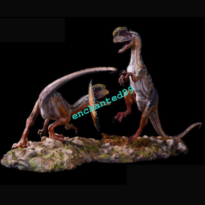 Itoy Dilophosaurus Dinosaur Statue Resin Model Painted Display Museum Collection