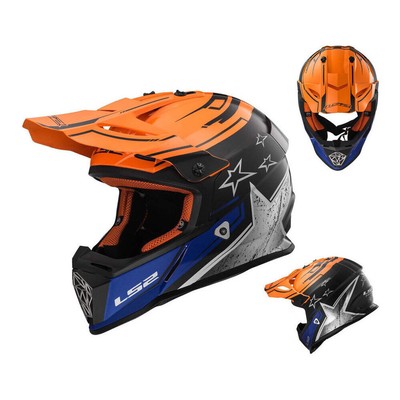 Motocross Helm LS2 Crosshelm MX437 Endurohelm Offroad-Helm Motorrad Enduro