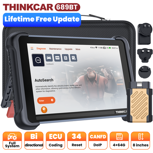 ThinkScan 689BT Auto Diagnostic Scan Tool Bidirectional OBD2 Scanner E.CU Coding