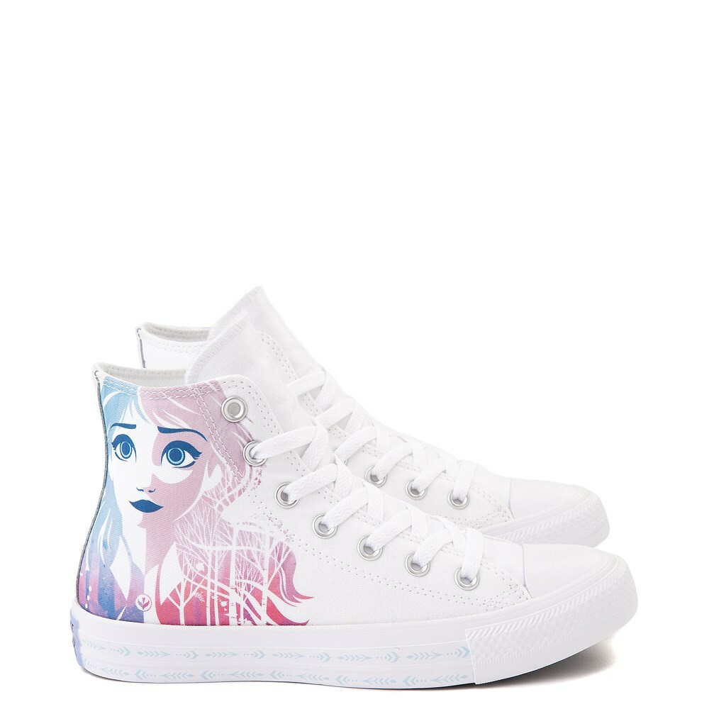 Pre-owned Converse X Frozen 2 Chuck Taylor All Star Hi Anna Elsa Sneaker Womens In White