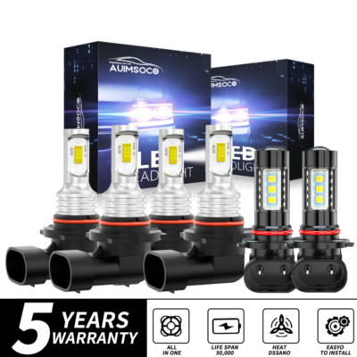 For Jeep Commander Sport Utility 2006-2010 LED Headlight Hi/Low Fog Light Bulbs