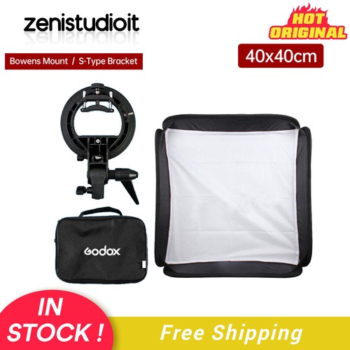 US Godox 40x40cm Foldable Softbox With S-type Bracket Bowens For Flash Speedlite
