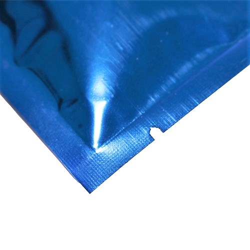 100 4.5x7" Glossy Blue Heat Sealable Trading Cards Blind Packaging Open Top Bags