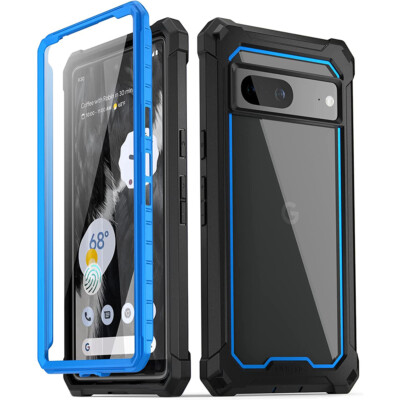 2-in-1 Protective Case For Google Pixel 7 [Anti-Scratch Clear Back] Cover Blue