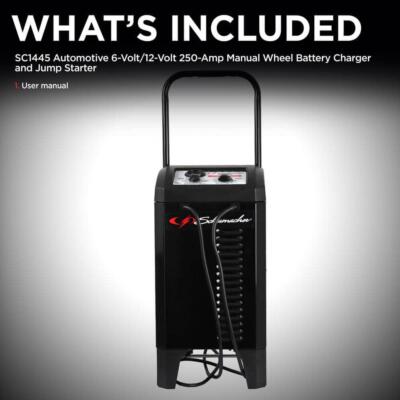 Manual Wheel Battery Charger 10/25/50/250A 6/12V Powerful Timer Amperage Setting