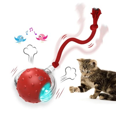 Interactive Cat Toy Ball Drive Cat Rolling Ball with Bird Chirping Motion Sensor