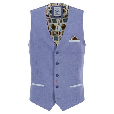 A Fish named Fred Herren Weste Pique blau 33.131 608 jeans blue