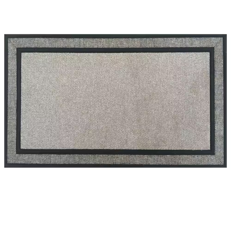 Rubber Door Mat 18 x 30 In Racetrack Gray Non Slip Indoor Outdoor