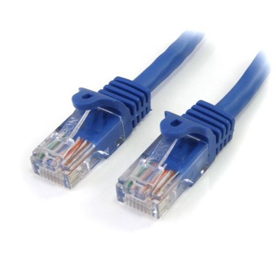 Startech.Com Rj45Patch5 5Ft Blue Cat5E Cable Snagless Ethernet Gigabit Lan Rj45