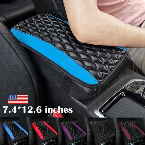 Car Leather Armrest Pad Cover Center Console Box Cushion Mat Protector Universal