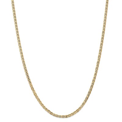 Pre-owned Superdealsforeverything Real 14kt Yellow Gold 3mm Concave Anchor Chain; 18 Inch; Lobster Clasp
