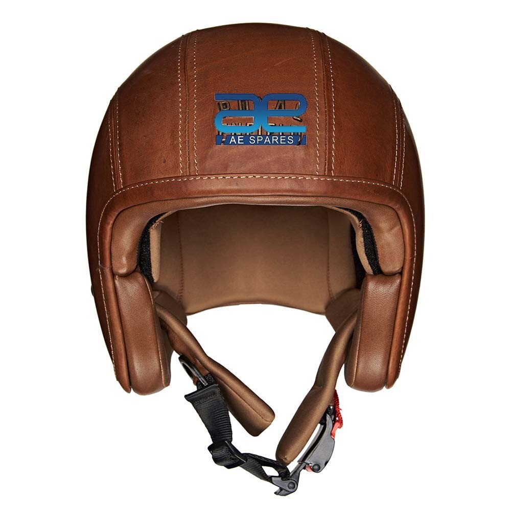 For Royal Enfield Open Face Granado Helmet Vintage Brown Leather LSize 600mm 