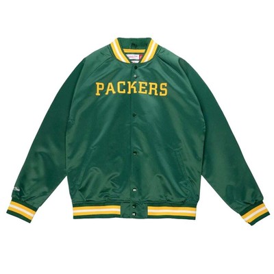 

Mitchell - Ness Легкая Атласная Куртка Мужские Зеленые Пальто Куртки Верхняя Одежда STJK, Зеленый, Mitchell - Ness Lightweight Satin Jacket