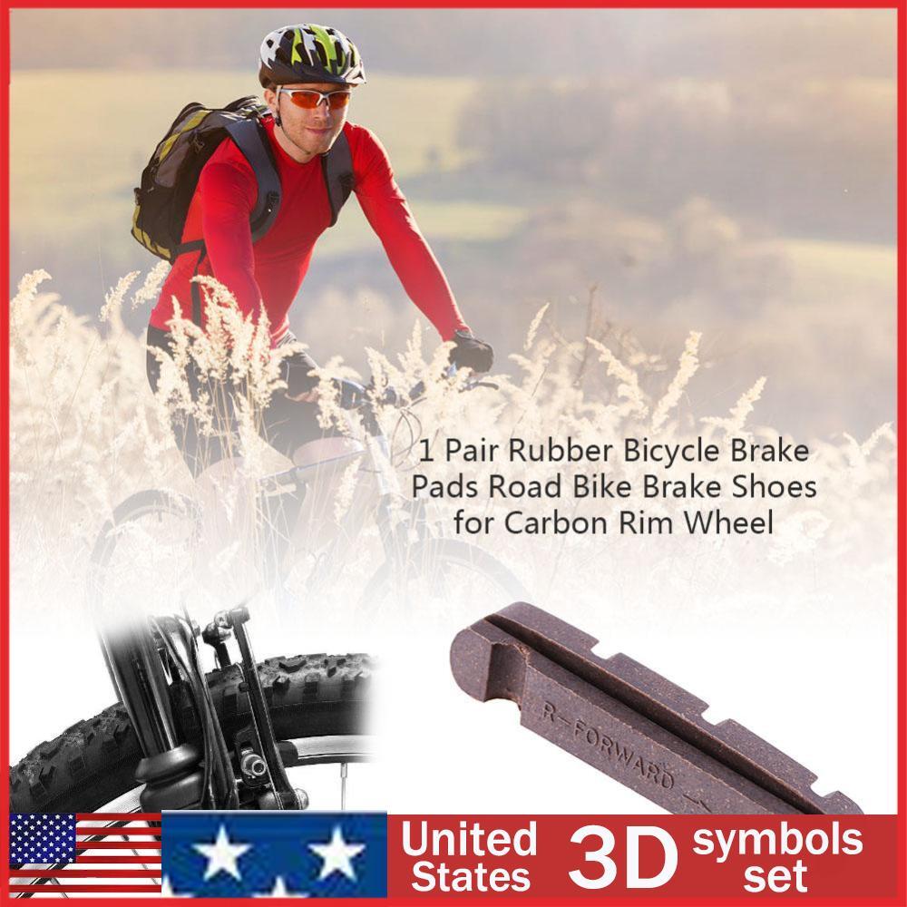 1 Pair Rubber Bicycle Brake Pads Road Bike Brake Shoes for Carbon Rim Wheel