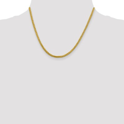 Pre-owned Skyjewelers Real 14k Yellow Gold 2.5mm Semi-solid Diamond Cut Wheat Chain; 18 Inch
