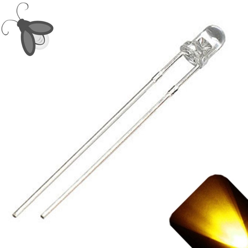20 X Led 3mm Yellow Gold Breathing Fading Super Bright Pulse Firefly Light Mod