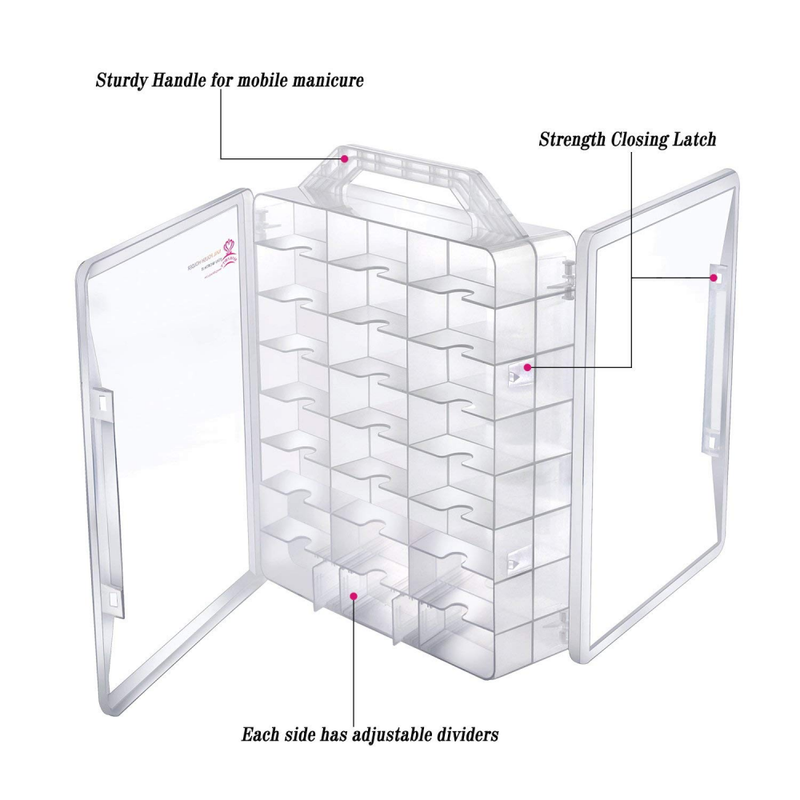 Carry Case Nail Polish DIY Holder Storage 48 Bottles Organizer Makeup Container