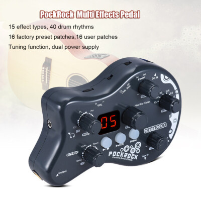 ammoon PockRock Guitar Pedal Portable Multi-Effects Processor Effect Pedal C7M8