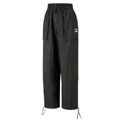 

Puma Dare To High Rise Woven Pants Womens Black Casual Athletic Pants 53834101, Черный, Puma Dare To High Rise Woven Pants