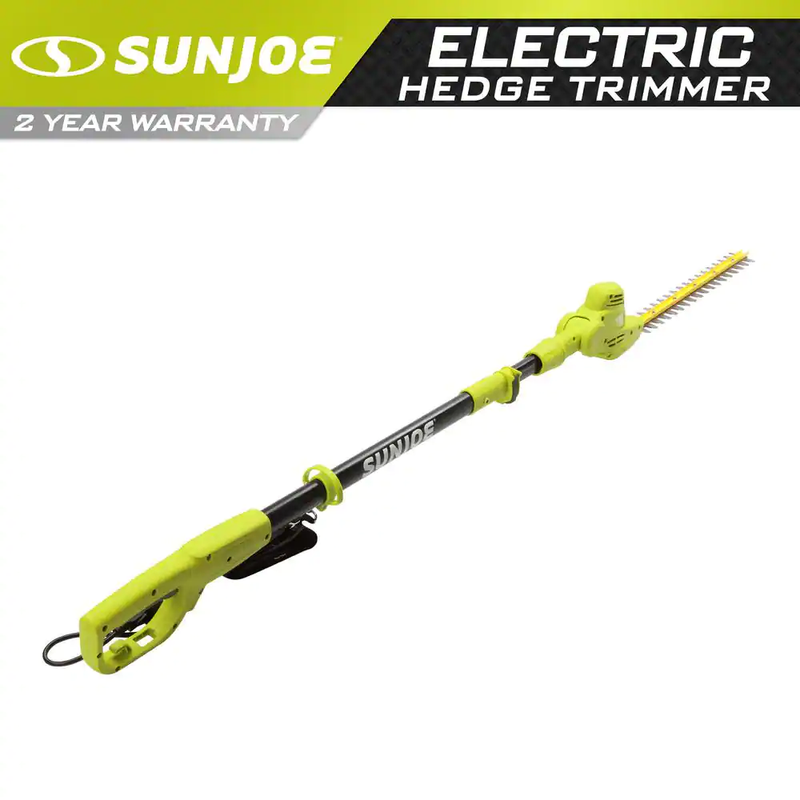 Sun Joe 18 in Electric Telescoping Pole Hedge Trimmer Powerful 3.8 Amp Motor