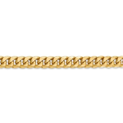 Pre-owned Superdealsforeverything Real 14kt Yellow Gold 6.75mm Semi-solid Miami Cuban Chain Chain Bracelet; 7 Inch