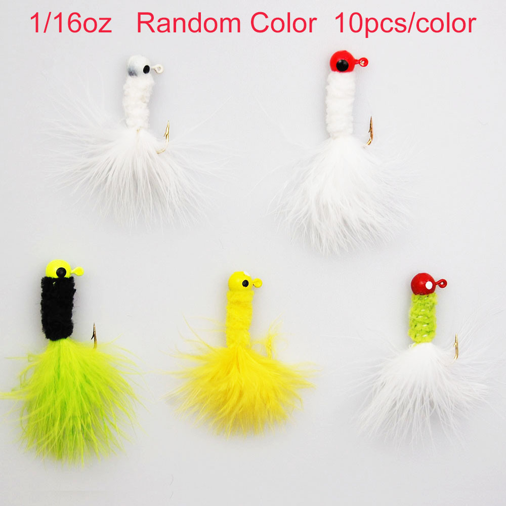 25pcs Crappie Jig Fishing Lure Fly Tying Jig Head Hooks Lure 1/8oz 1