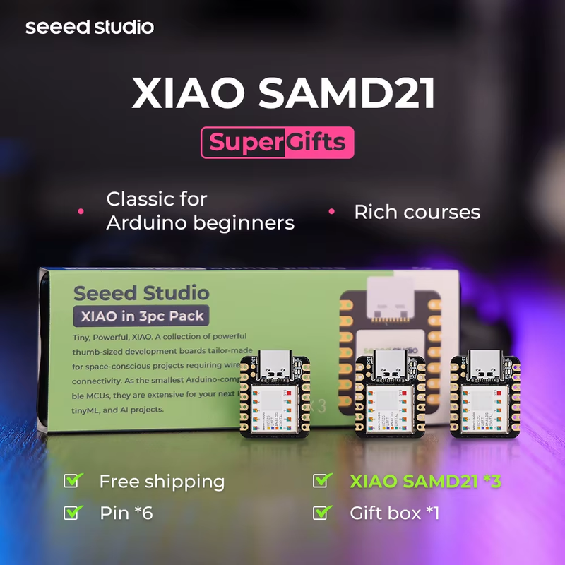 XIAO SAMD21 (3PCS) Mini Arduino Compatible Dev Board with SAMD21G18 MCU,Support