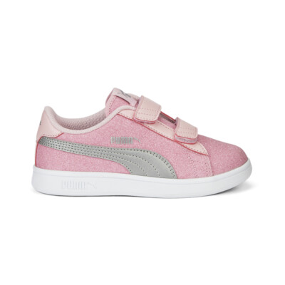 Puma Smash V2 Glitz Glam V Slip On Молодежные розовые кроссовки для девочек Повседневная обувь 36737