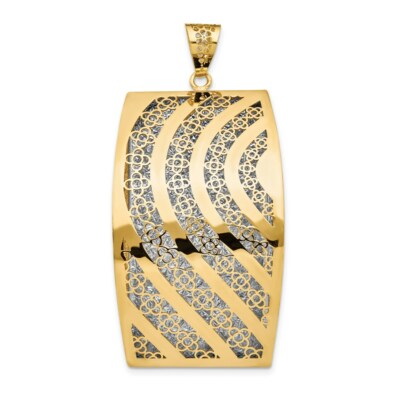 Pre-owned Superdealsforeverything Real 14kt Yellow Gold Polished Hollow Fancy Pendant
