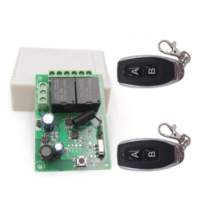DC6-24V 433Mhz Wireless 2 CH Universal Remote Control Switch For Garage Door DIY