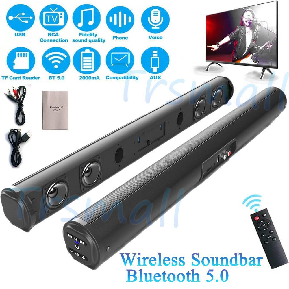 Surround Sound Bar 4 Speaker System Wireless BT Subwoofer TV Home Theater&Remote