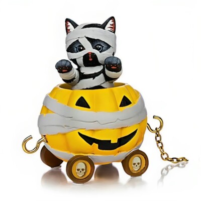 The Hamilton I'm Your Meow-my #3 Halloween Train Cat Figurine by Kayomi Harai