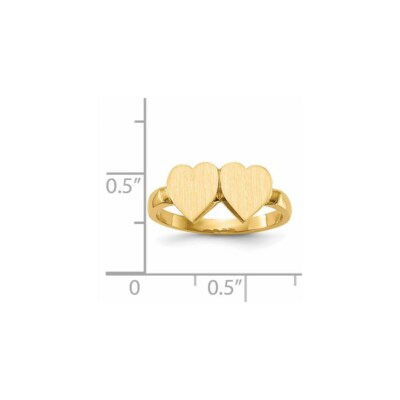 Pre-owned Superdealsforeverything Real 14kt Yellow Gold 7.5x7.5mm Open Back Heart Signet Ring S:6