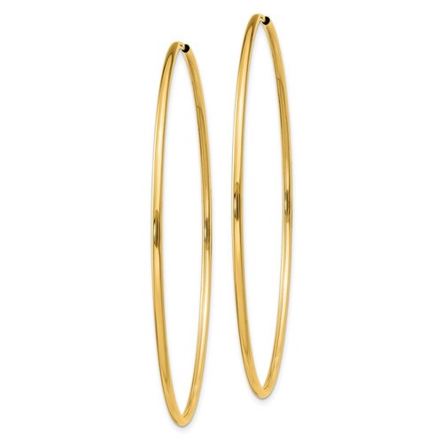 Pre-owned Goldia 14k 1.5mm Polished Round Endless Hoop Earrings In Yellow