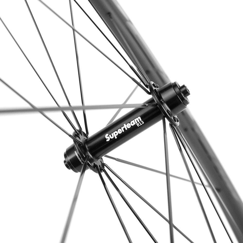 Superteam Road Bike Wheels 50mm Carbon Fiber Wheelset Clincher Bicycle Wheelset