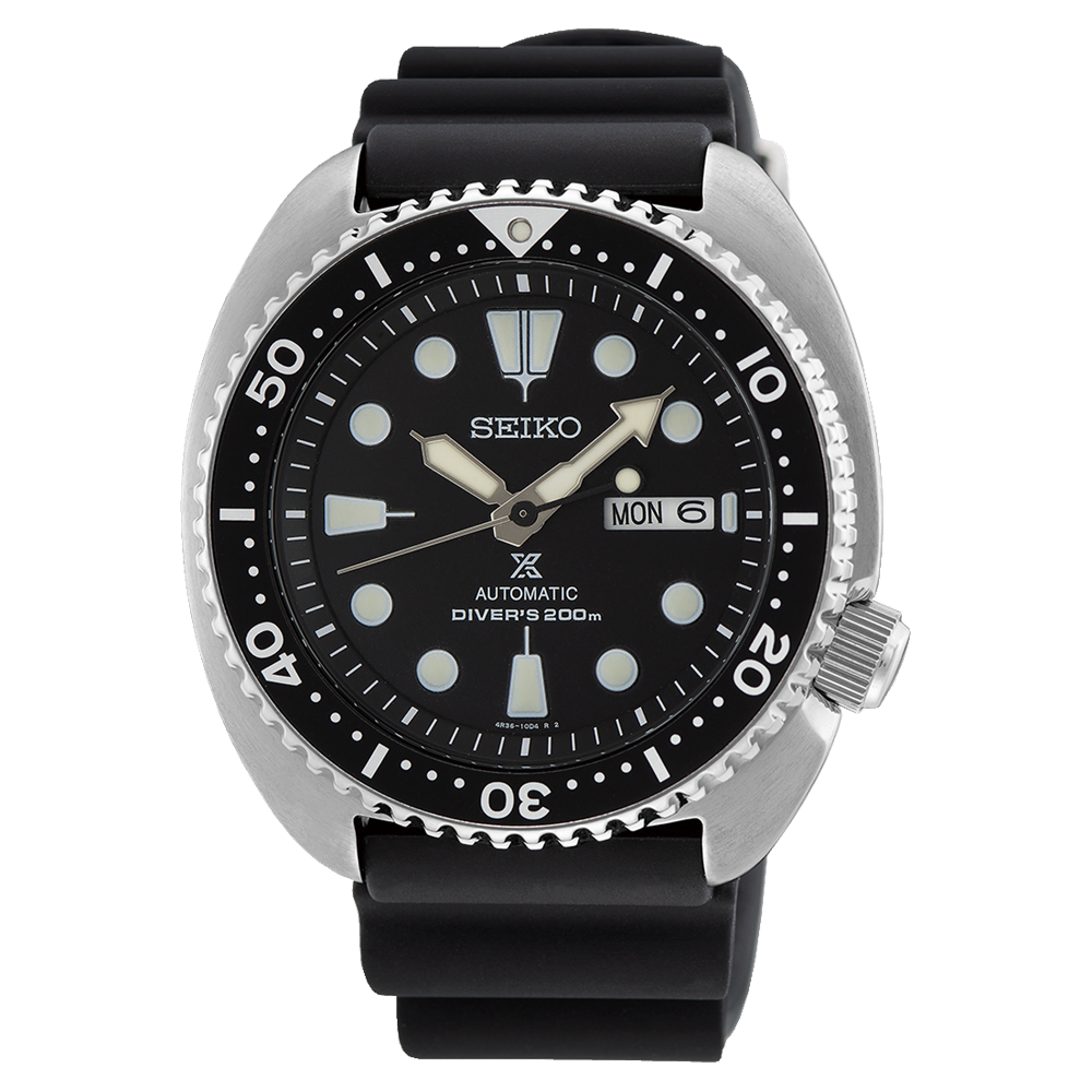 Pre-owned Seiko Prospex Sea Turtle 45 Mm Silicone Band Automatic Watch - Srpe93k1