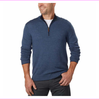 Kirkland Signature Men S Extra Fine Merino Wool Zip Sweater L Xl Xxl Nwt