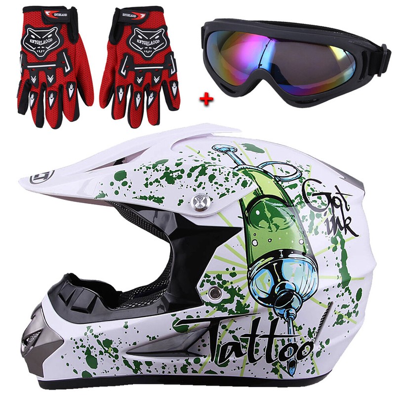 DOT Youth Adult Helmet Child Kid Motorcycle Full Face Dirt Bike ATV UTV S M L XL