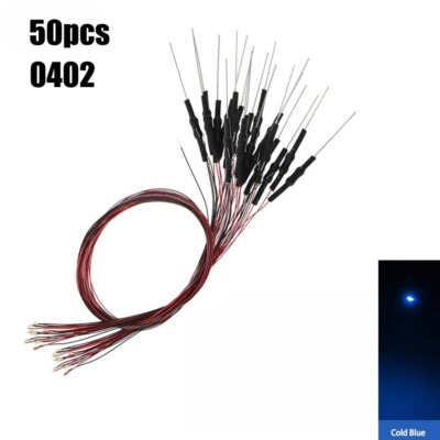 50PCS Pre-Soldered Micro Litz Wired Leads SMD Led 0402 0603 Inc Resistors 12V DC