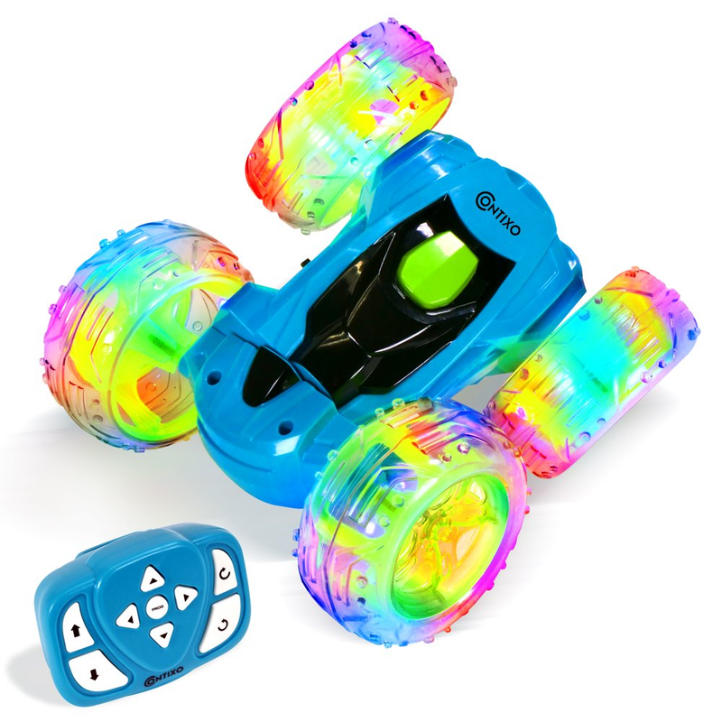 RC Stunt Racer: 360° Flip, Fast, AWD, Rechargeable, Blue