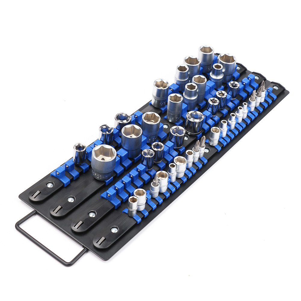 80Piece Socket Rails Set Mix Combination Holder Ball Lockable Tool