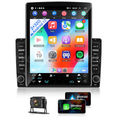 9.7'' 32G Apple Carplay Car Stereo GPS Navi Radio 2Din Wifi w/Camera Android 13.0