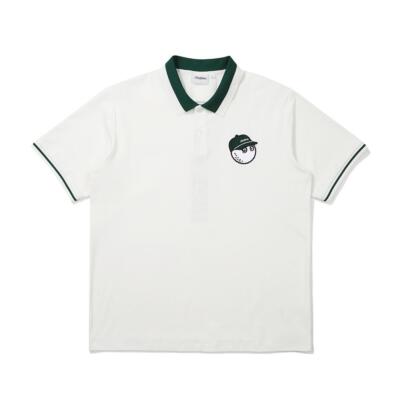 【MALBON GOLF】 Amosa Hybrid Polo T-Shirt ■MAN / 追跡付 Genuine Malbon Golf Amosa Hybrid Polo T-Shirt OFF WHITE (MAN