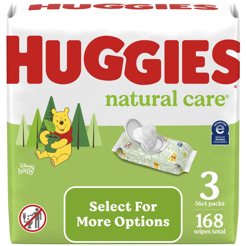 Huggies Natural Care Sensitive Baby Wipes, Unscented, 3 Pack
