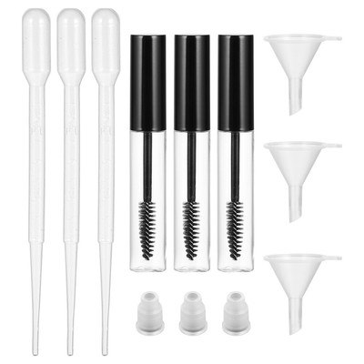  9 Pcs Refillable Eyelash Tube Bottle Mascara Replacement Container Empty Travel