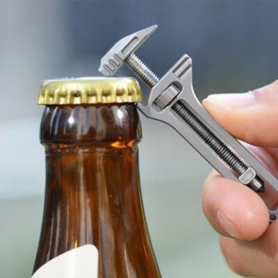 Pocket Multitool Adjustable Mini Wrench Shape Can Opener Keychain Bottle Opener