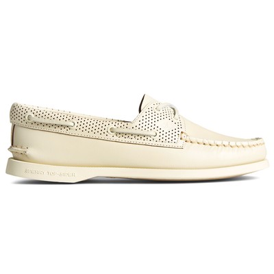 Женские белые балетки-лодочки с перфорацией Sperry 2Eye, повседневные STS87114